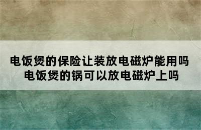 电饭煲的保险让装放电磁炉能用吗 电饭煲的锅可以放电磁炉上吗